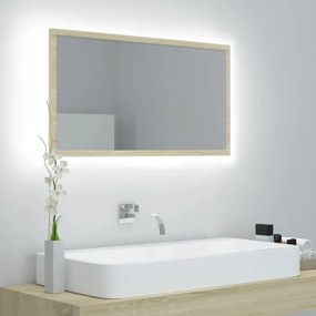 Καθρέφτης Μπάνιου με LED Sonoma Δρυς 80x8,5x37 εκ. Ακρυλικός