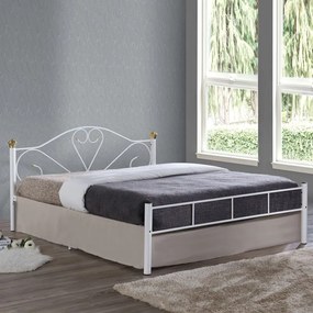 LAZAR Κρεβάτι Διπλό, για Στρώμα 150x200cm, Μέταλλο Βαφή Άσπρο  158x210x95cm [-Άσπρο-] [-Μέταλλο-] Ε8066,1