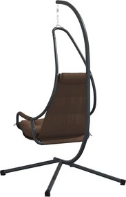 vidaXL Κρεμαστή καρέκλα αυγό Ατσάλι 94 x 107 x 196,5 εκ. Καφέ