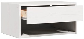 vidaXL Κομοδίνο με συρτάρι Λευκό 50 x 32.5 x 24 εκ Μασίφ ξύλο πεύκου