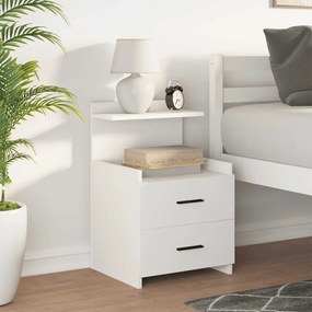 vidaXL Κομοδίνο με 2 Συρτάρια Λευκό 40x36,5x62 εκ.