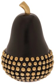 Διακοσμητικό Επιτραπέζιο Αχλάδι Polyresin Μαύρο-Χρυσό 12x12x17,5εκ. iliadis 85761