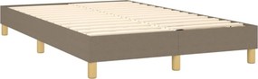 vidaXL Κρεβάτι Boxspring με Στρώμα &amp; LED Taupe 120x200 εκ. Υφασμάτινο