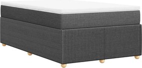 vidaXL Κρεβάτι Boxspring με Στρώμα Σκούρο Γκρι 120x200 εκ. Υφασμάτινο