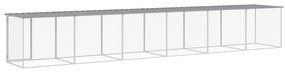 vidaXL Κοτέτσι - Κλουβί με Στέγη Αν. Γκρι 603x98x90 εκ. Γαλβαν. Ατσάλι