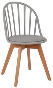 Chair Alina  Wooden legs and Grey Seat 47x56x84 cm