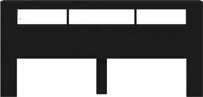 vidaXL LED κεφαλάρι με ράφι Μαύρη Οξυά 220 x 18,5 x 103,5 εκ