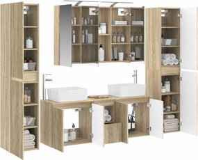 vidaXL Σετ Επίπλων Μπάνιου 6 pcs Sonoma Δρυς