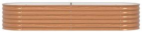 vidaXL Υπερυψωμένη Ζαρντινιέρα Καφέ 240 x 80 x 44 cm Ατσάλι
