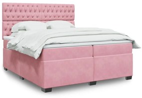 ΚΡΕΒΑΤΙ BOXSPRING ΜΕ ΣΤΡΩΜΑ ΡΟΖ 200X200 ΕΚ. ΒΕΛΟΥΔΙΝΟ 3291013