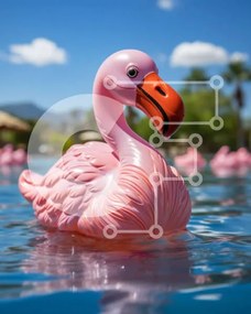 Intra Συλλεκτικό Ξύλινο Παζλ Plywood 4mm - Όμορφη εικόνα των ροζ φλαμίνγκο σε μια πισίνα Σε Ξύλινο Κουτί - Διαστάσεις: 10x10 cm – 25 κομμάτια