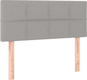 vidaXL Κρεβάτι Boxspring με Στρώμα &amp; LED Αν.Γκρι 120x200 εκ Υφασμάτινο