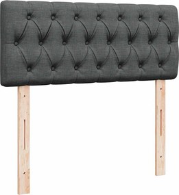 vidaXL Κρεβάτι Boxspring με Στρώμα Σκούρο Γκρι 120x200 εκ. Υφασμάτινο