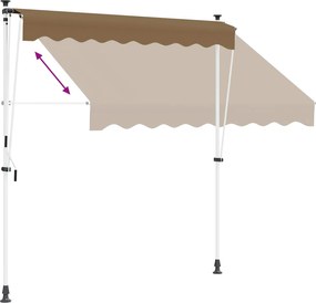 vidaXL Χειροκίνητη Ανακλινόμενη Σκίαση Μπεζ 250 cm