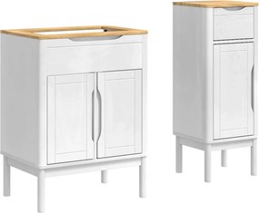 vidaXL Σετ Επίπλων Μπάνιου FLORO 2 τμχ. Λευκό 60 x 40 x 80 εκ