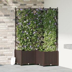vidaXL Γλάστρα Κήπου με Πλέγμα 3 τμχ Καφέ 80x80x143 εκ
