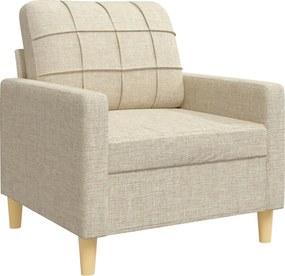 vidaXL Πολυθρόνες Σετ 4 Τεμαχίων Κρεμ από Ύφασμα με Υποπόδια