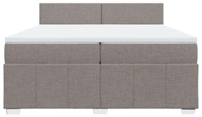 vidaXL Κρεβάτι Boxspring με Στρώμα Taupe 200x200 εκ. Υφασμάτινο