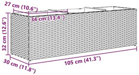 ΖΑΡΝΤΙΝΙΕΡΑ ΚΗΠΟΥ ΓΚΡΙ 105X30X32 ΕΚ. ΣΥΝΘ. ΡΑΤΑΝ ΜΕ 3 ΓΛΑΣΤΡΕΣ 366418