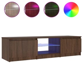 vidaXL Έπιπλο Τηλεόρασης με LED Καφέ δρυς 140x40x36 εκ.