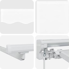 vidaXL Χειροκίνητο πλαίσιο τέντας με LED Λευκός 3 x 2,5 μ