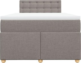 vidaXL Κρεβάτι Boxspring με Στρώμα Taupe 120x200 εκ. Υφασμάτινο