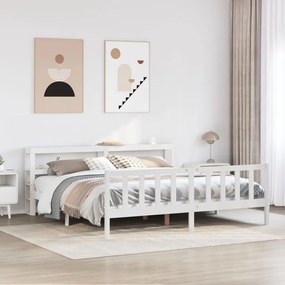 vidaXL Σκελετός Κρεβ. Χωρίς Στρώμα Λευκό 180x200 εκ Μασίφ Πεύκο