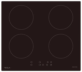 Tesla HI6401MB, 7200W, 4 ζώνες, 9 στάδια, Χρονοδιακόπτης, Ένδειξη υπολειπόμενης θερμότητας, Προστασία παιδιών, Μαύρο