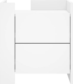 vidaXL Κομοδίνο Λευκό 45x50x50 εκ. από Επεξεργασμένο Ξύλο