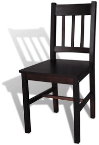 Καρέκλες Τραπεζαρίας 6 τεμ. Σκούρο Καφέ από Ξύλο Πεύκου - Καφέ