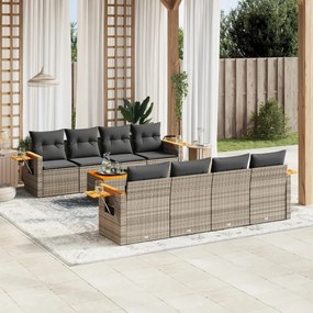 vidaXL Patio Sofa Set 9-θέσια Grey