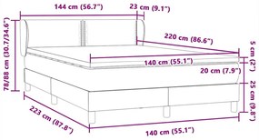 Box Spring κρεβάτι με στρώμα ροζ 140x220 cm Βελούδινο - Ροζ