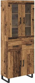 vidaXL Highboard 2 pcs Παλιό Ξύλο 69,5 x 34 x 180 εκ.