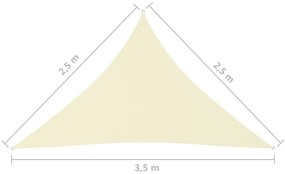 Πανί Σκίασης Τρίγωνο Κρεμ 2,5 x 2,5 x 3,5 μ. από Ύφασμα Oxford - Κρεμ