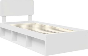 vidaXL Σκελετός Κρεβατιού Λευκό 75 x 190 cm Στερεά ξυλεία πεύκου