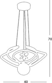 Stewehome Drone LED κρεμαστό φωτιστικό ανθρακί 40x40x70 cm