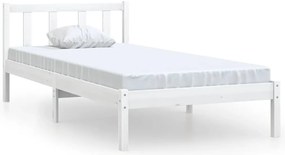 vidaXL Πλαίσιο Κρεβατιού Λευκό 75x190εκ Μασίφ Ξύλο Πεύκου Small Single