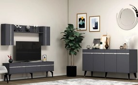 Stewehome Σετ Έπιπλο Τηλεόρασης Defne Ανθρακί Ασημί 150x40x80 cm