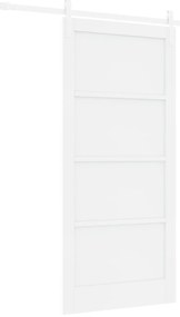 vidaXL Συρόμενη Πόρτα  με Σετ Υλικών Λευκό 93x202 εκ Συμπαγούς Ξύλου Πεύκου