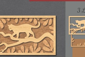 Σετ των 2 Intra απο ξύλο plywood 3mm-4mm πάχος Cat in the Tree Διακόσμηση σπιτιού με λέιζερ Δίασταση 15x15 cm INTRAFABR-112341379