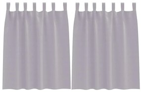 vidaXL Κουρτίνες με κουρτίνες 2 pcs Μεταλλικό Γκρι Πολυεστέρας