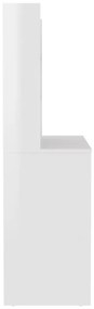Έπιπλο Μακιγιάζ με Φωτισμό LED Λαμπερό Λευκό 100x40x135 εκ. MDF - Λευκό