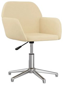 vidaXL Καρέκλα Γραφείου Περιστρεφόμενη Κρεμ Υφασμάτινη