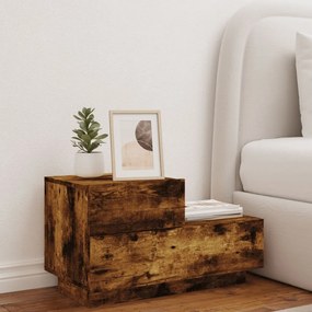 vidaXL Κομοδίνο με Φώτα LED Καπνιστή Δρυς 70 x 36 x 40,5 εκ.