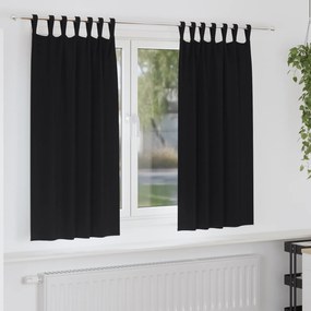 vidaXL Κουρτίνες συσκότισης 2 pcs Μαύρο 175 x 140 εκ. Πολυεστέρας