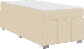 vidaXL Σκελετός Κρεβατιού με στρώμα Κρεμ 90 x 200 cm ύφασμα