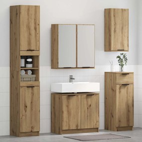 vidaXL Σετ Επίπλων Μπάνιου 5 τμχ. Artisan Oak Επεξεργασμένο Ξύλο