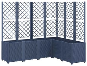 vidaXL Ζαρντινιέρα Κήπου με Καφασωτό Μπλε Γκρι 160x120x140 εκ. από PP