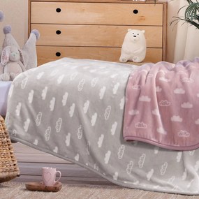 Κουβέρτα Βελουτέ Κούνιας (100x140) Nef-Nef Homeware Bebe Clouds Grey