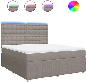 vidaXL Κρεβάτι Boxspring με Στρώμα Taupe 200x200 εκ. Υφασμάτινο